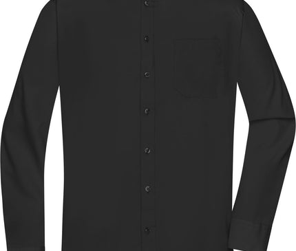 James and Nicholson Heren Longsleeve Poplin Shirt (Zwart)