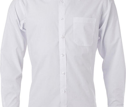 James and Nicholson Heren Longsleeve Poplin Shirt (Wit)