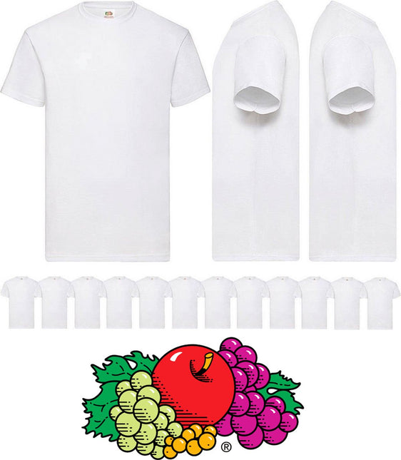12 pack witte shirts Fruit of the Loom ronde hals Original