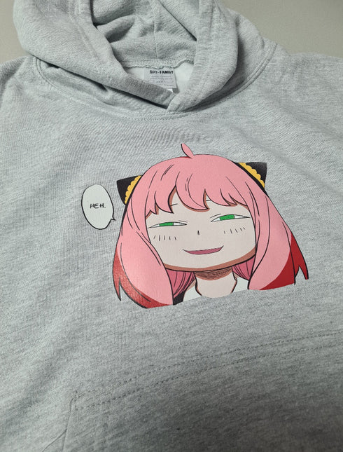 Anya Smug Face Hoodie Grijs