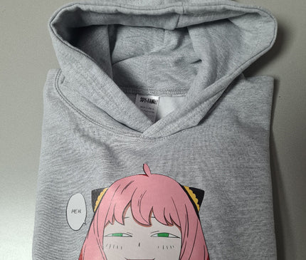 Anya Smug Face Hoodie Grijs
