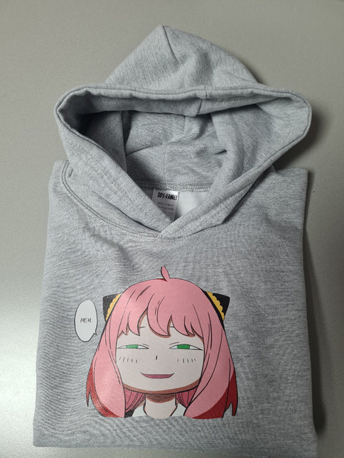Anya Smug Face Hoodie Grijs