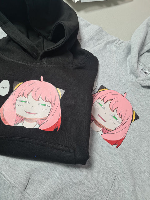 Anya Smug Face Hoodie Zwart