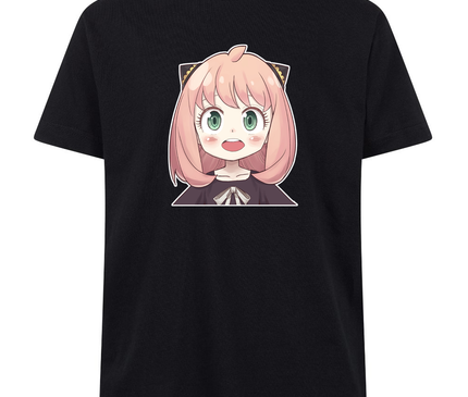 Anya Forger Happy Spy X Family Tshirt Zwart