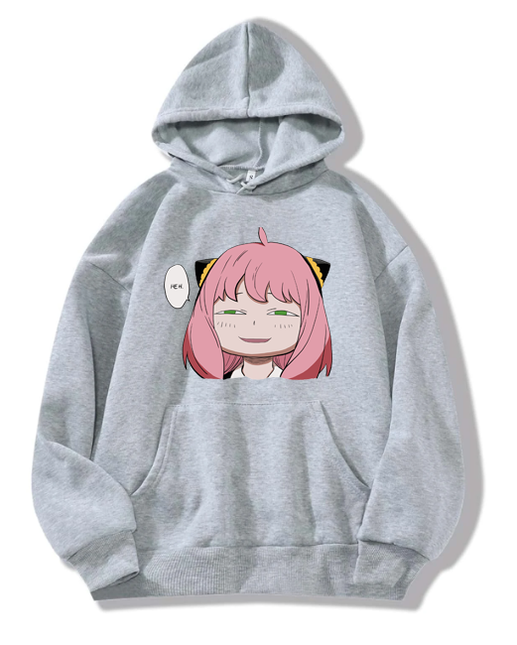 Anya Smug Face Hoodie Grijs