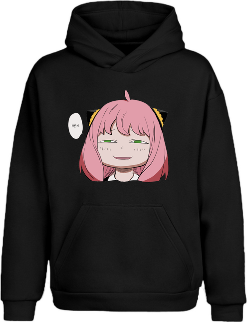 Anya Smug Face Hoodie Zwart