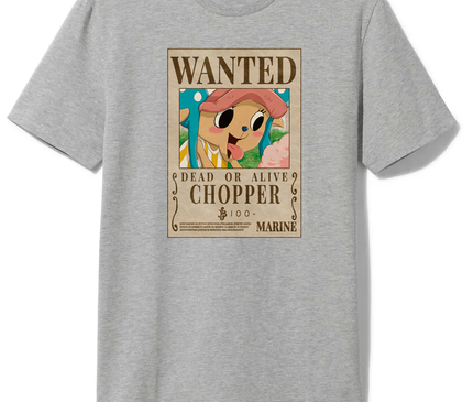 Tshirt Grijs Chopper One Piece 100 Berry Wanted Poster