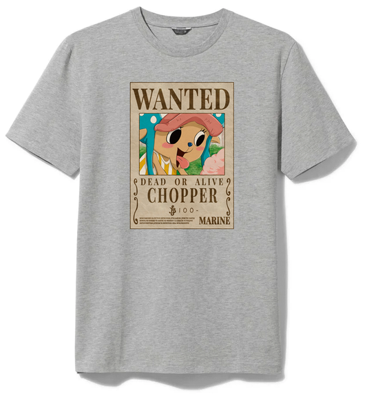 Tshirt Grijs Chopper One Piece 100 Berry Wanted Poster