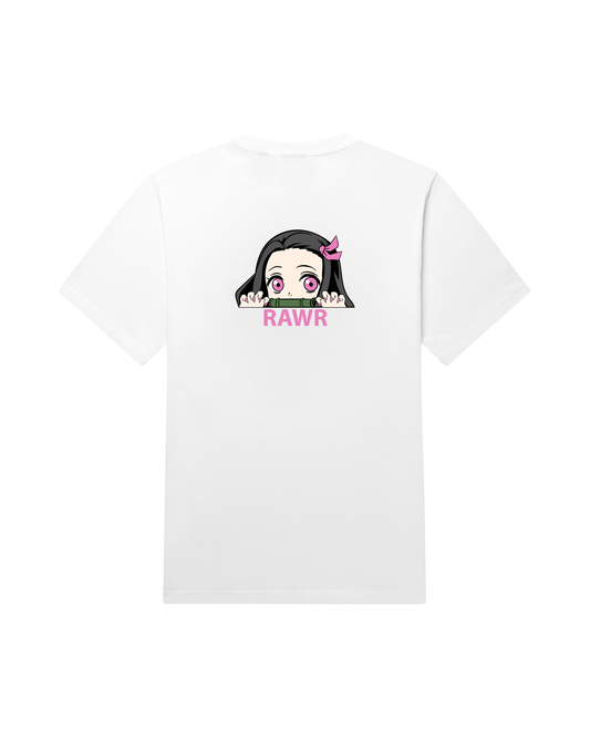 Nezuko Rawr T-shirt Wit Demon Slayer