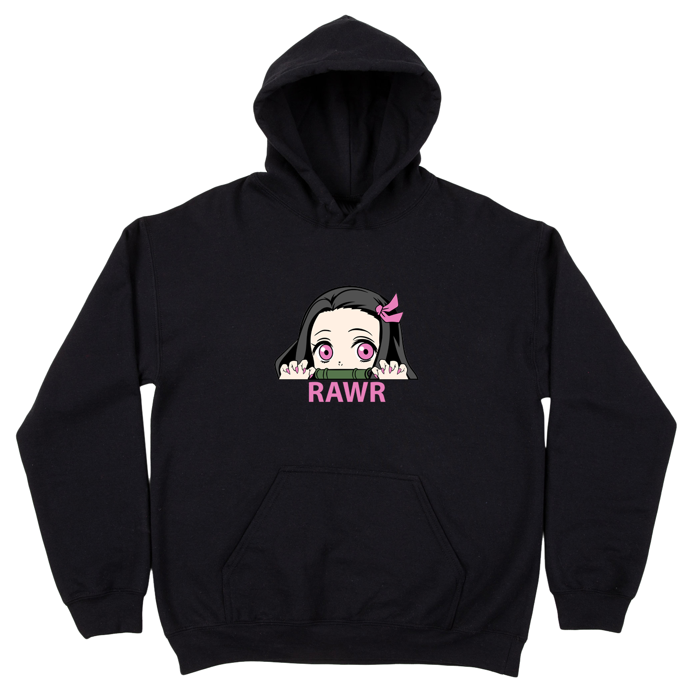 Nezuko Rawr hoodie zwart Demon Slayer